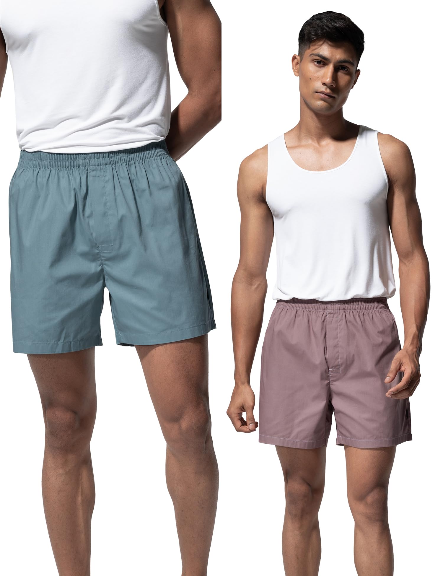 DAMENSCHRegular Fit Solid 100% Soft & Durable Cotton Boxer Shorts Dual Pockets Anti-Bacterial Moisture Wicking Microfibre Waistband Ultra-Light Boxers for Men