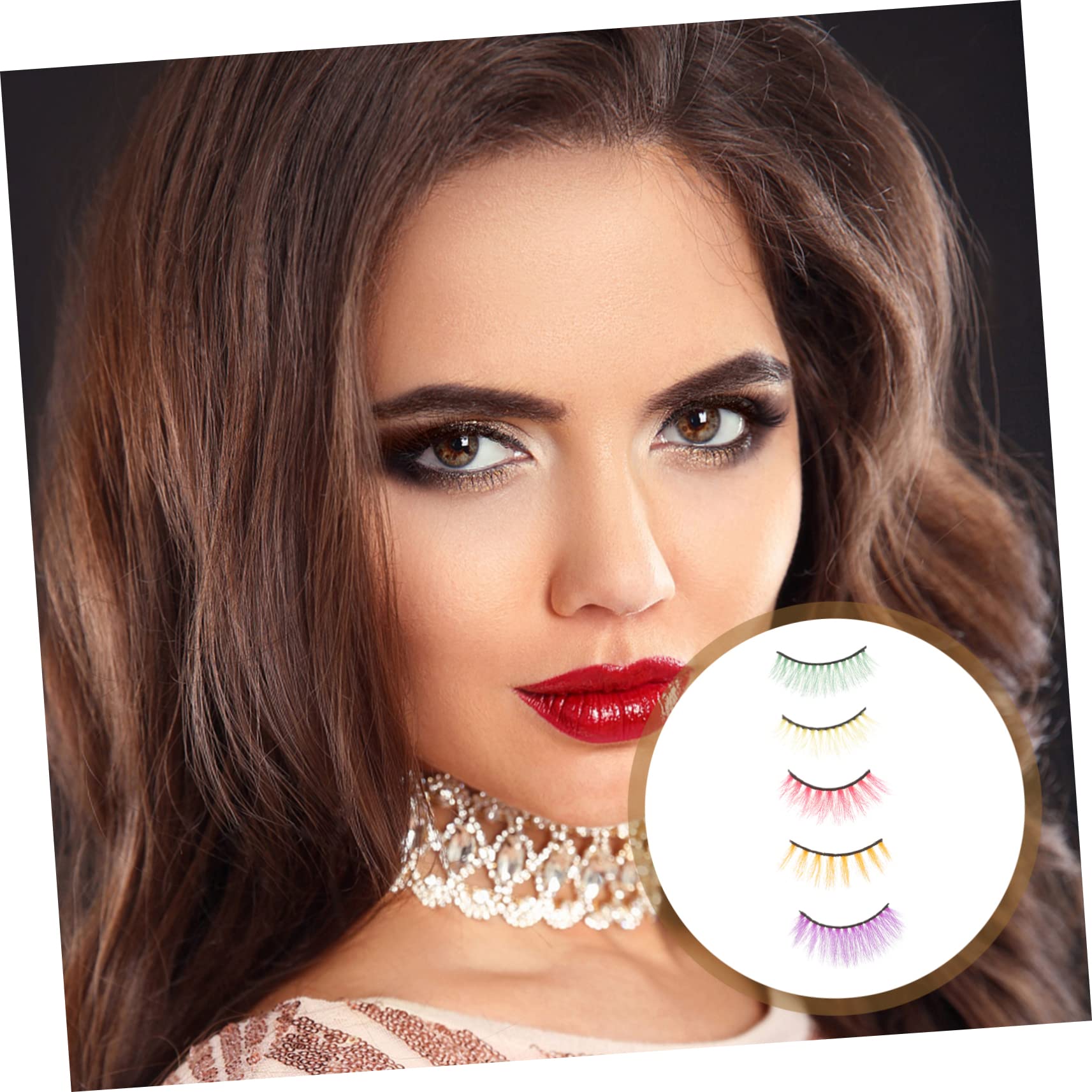 FRCOLOR 25pares Pestañas Postizas Coloridas Para Mujer Extensiones Para Maquillaje De Fiesta y Cosplay Reutilizables y