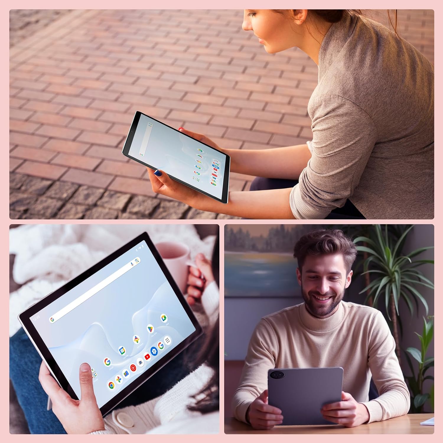 DigiLand Tablet,2025 10.1 Inch HD Octa-Core Processor Gray Android Tablet,12GB RAM,128 GB ROM, BT 5.0, Dual Camera, Office Tablet Computer,Widevine L1 (Gray)