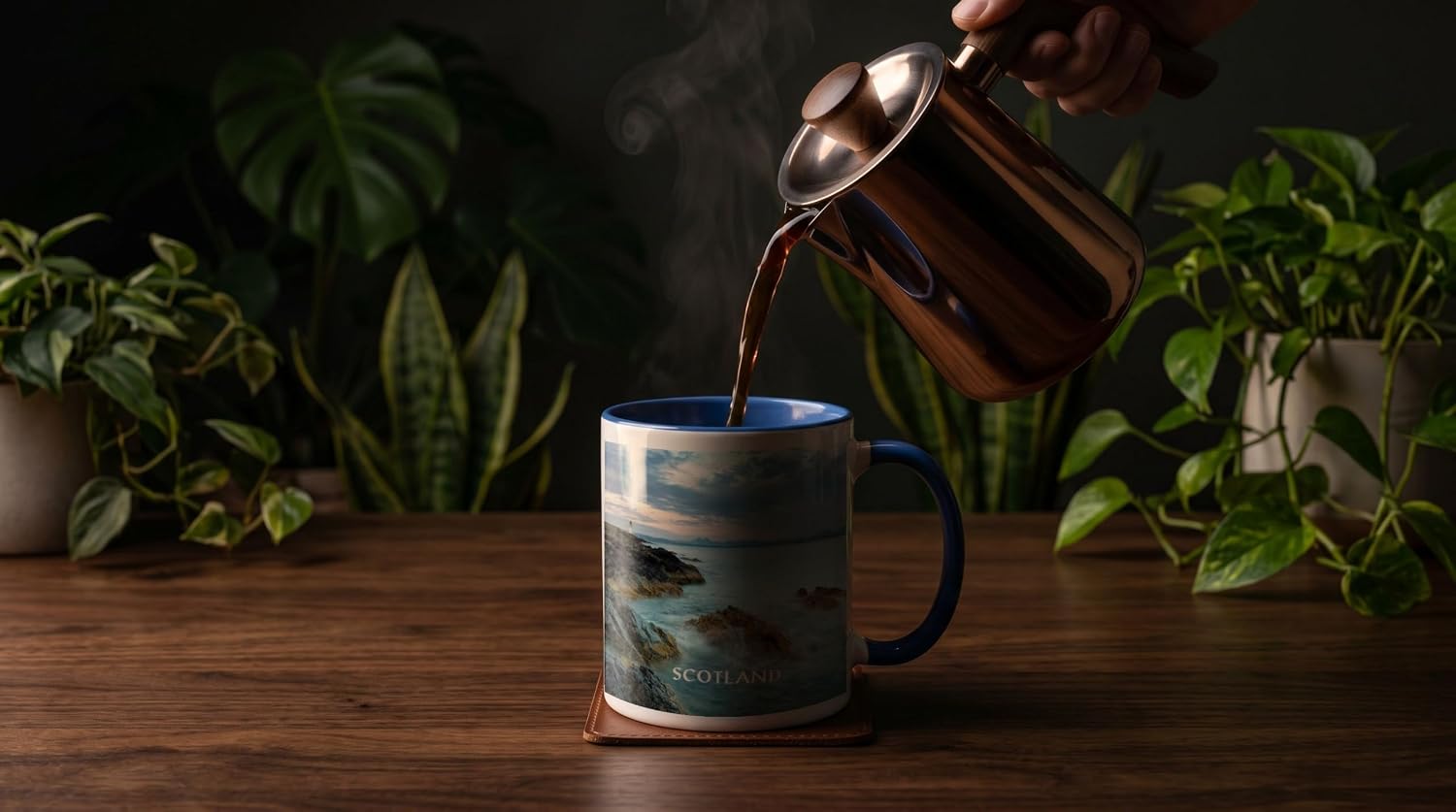 3dRose Lighthouse On The Lochs of Scotland 11oz Two-Tone Blue Mug image 3