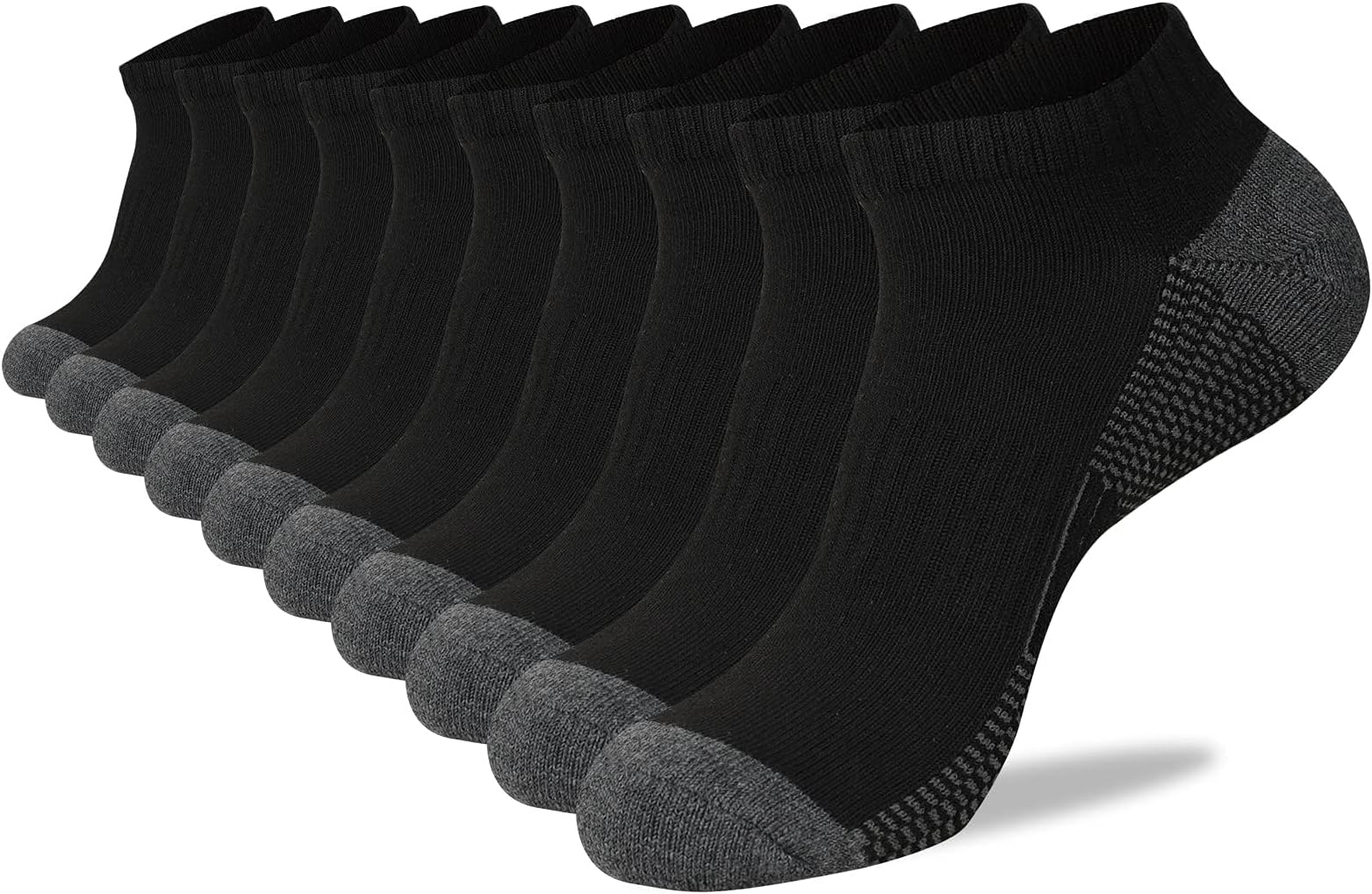 COOVAN 10 Pack Mens Ankle Low Cut Socks Athletic Cushion Casual Socks