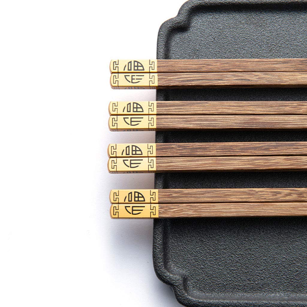 Juego de regalo de palillos japoneses de madera con estuche, palillos reutilizables, palillos chinos de lujo de madera natural, palillos de sushi antideslizantes, palillos aptos para lavavajillas, 1