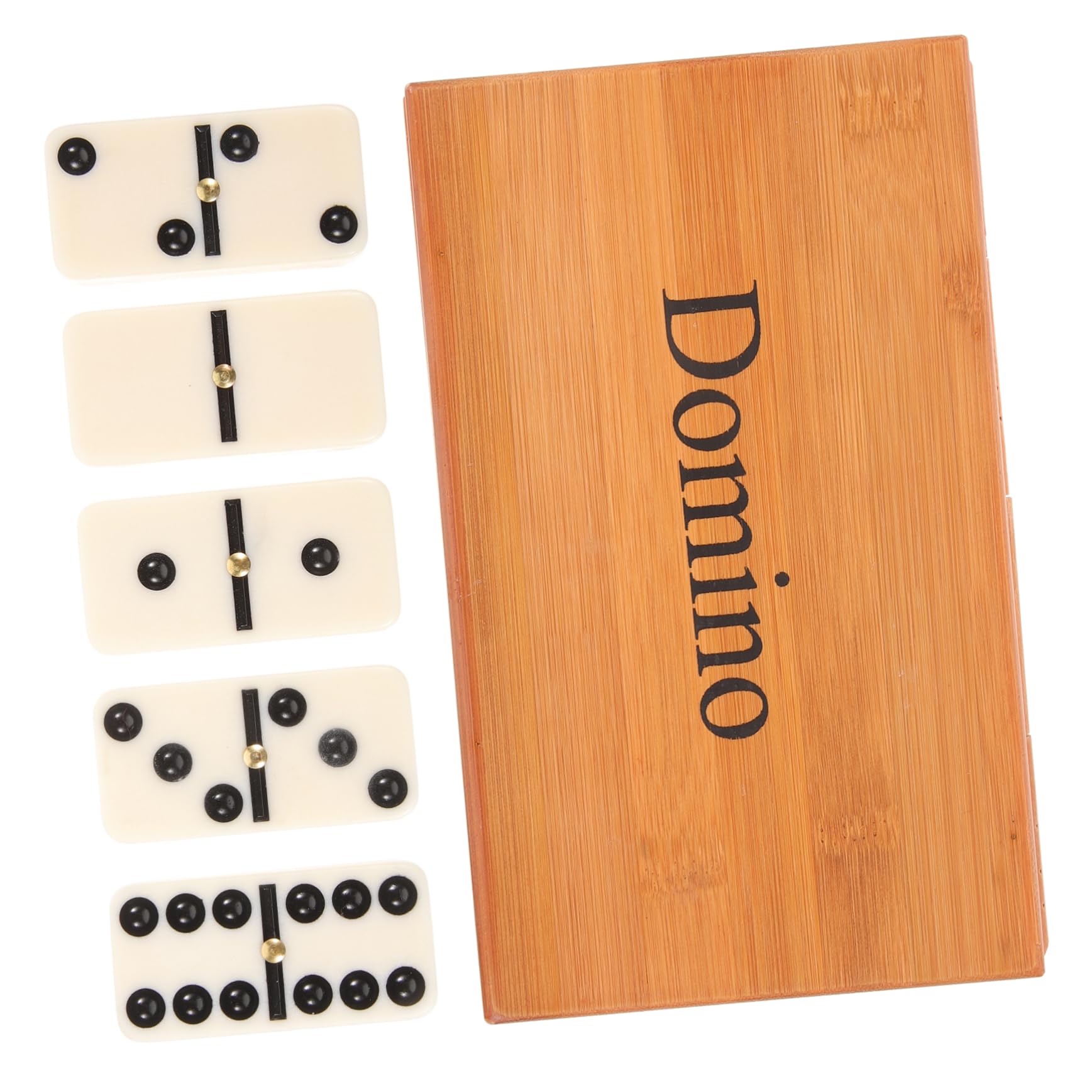 BESPORTBLE Jeu De Dominos en Bois Interactif pour Adultes Et Garçon Et Filles│boîte en Bambou Vintage│Jeu Éducatif Et Amusant│ Soirée Famille Et Jeu De Société│1 Coffret Domino Classique Et Solide