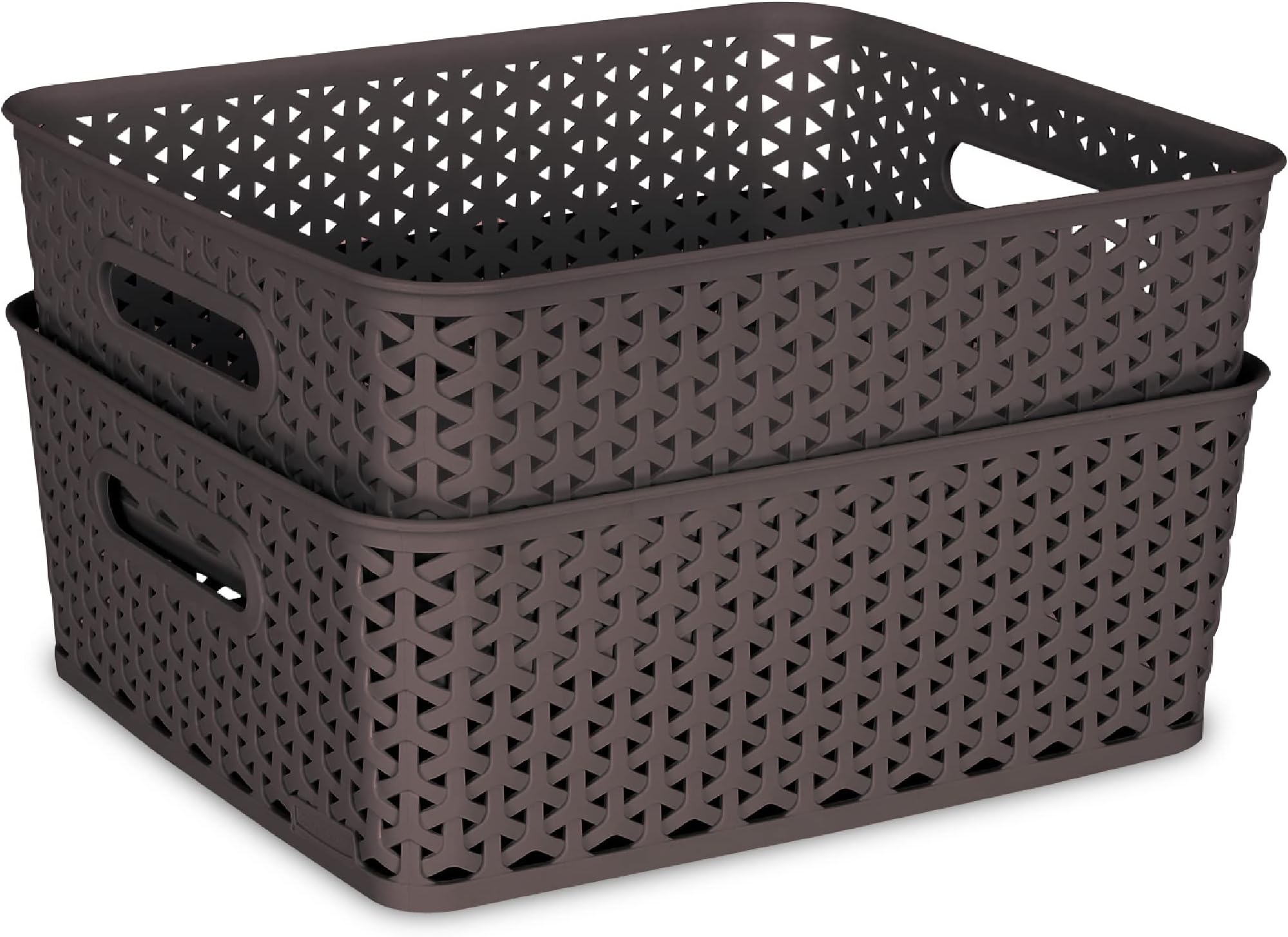 Bel Casa Plastic Royal Rectangular Baskets, Medium, 35Cm X 30Cm 13Cm,...