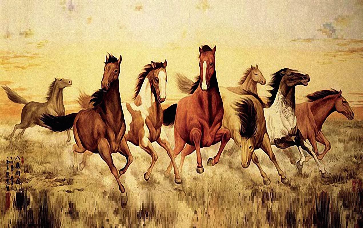 Tushaco Handicrafts Seven Horse as per Vastu(Design10) Canvas Painting Roll(Without Frame) for Home Decoration, Living Room, Wall Art, Gift Item, Wall D?cor- 25Inch X 15Inch||Medium Painting|| (B0B3S2KR1W) Amazon Price History, Amazon Price Tracker