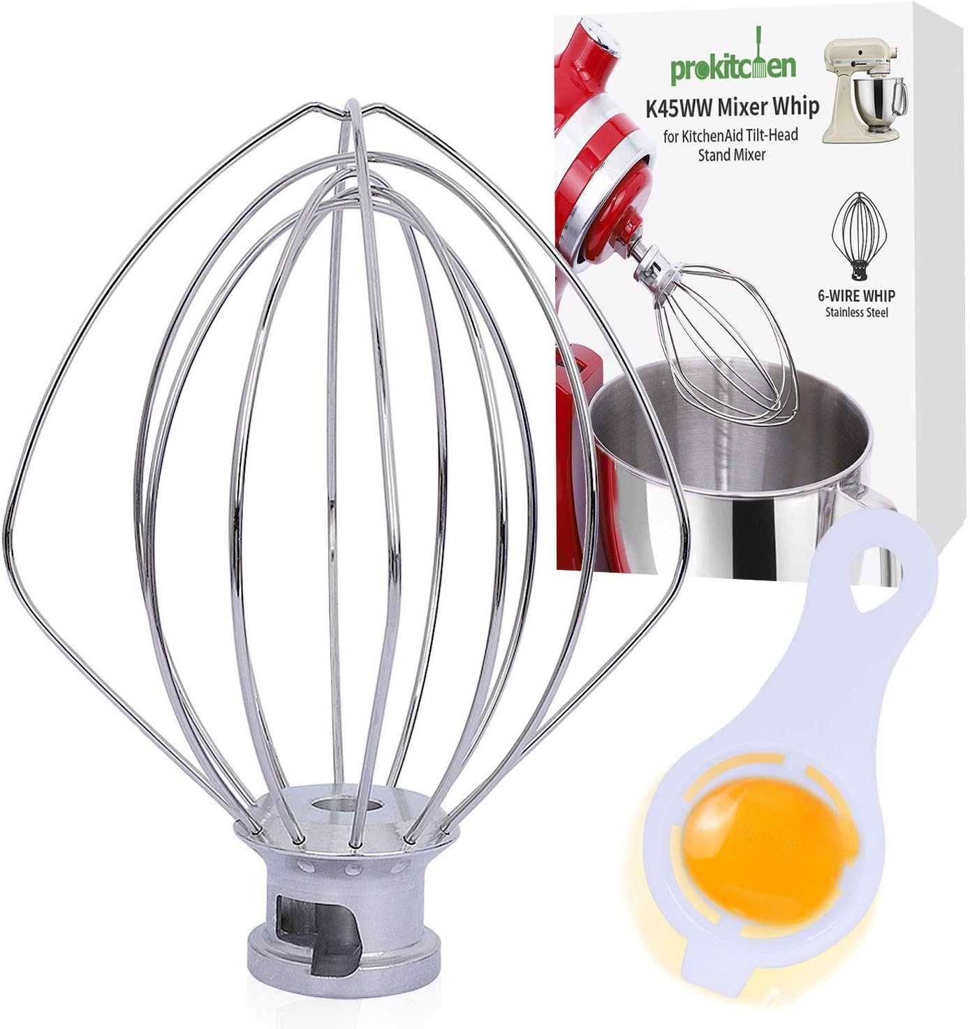 PROKITCHEN K45WW Mixer Whip Compatible With KitchenAid TiltHead Stand