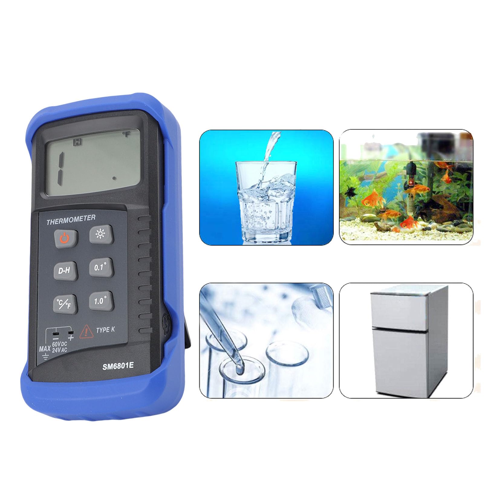 Termometro Digitale Tipo K, ABS, Ampio Intervallo -58 ℉ a 2372 ℉ per Cucina, HVAC e Monitoraggio della Stanza dei Bambini