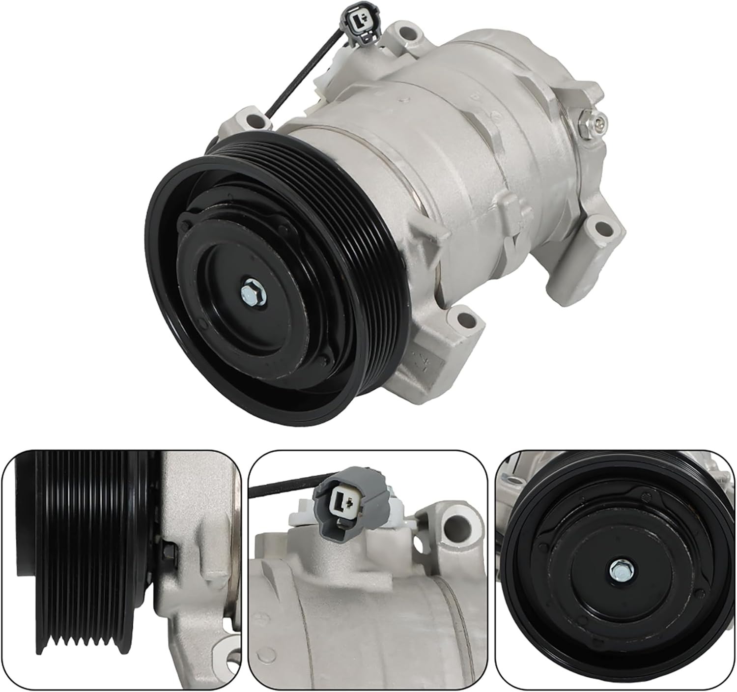 WFLNHB AC Compressor with Clutch 7 Grooves Replacement for Honda Accord 2.4L 2003-2007 CO 28003C 10345430 10349951