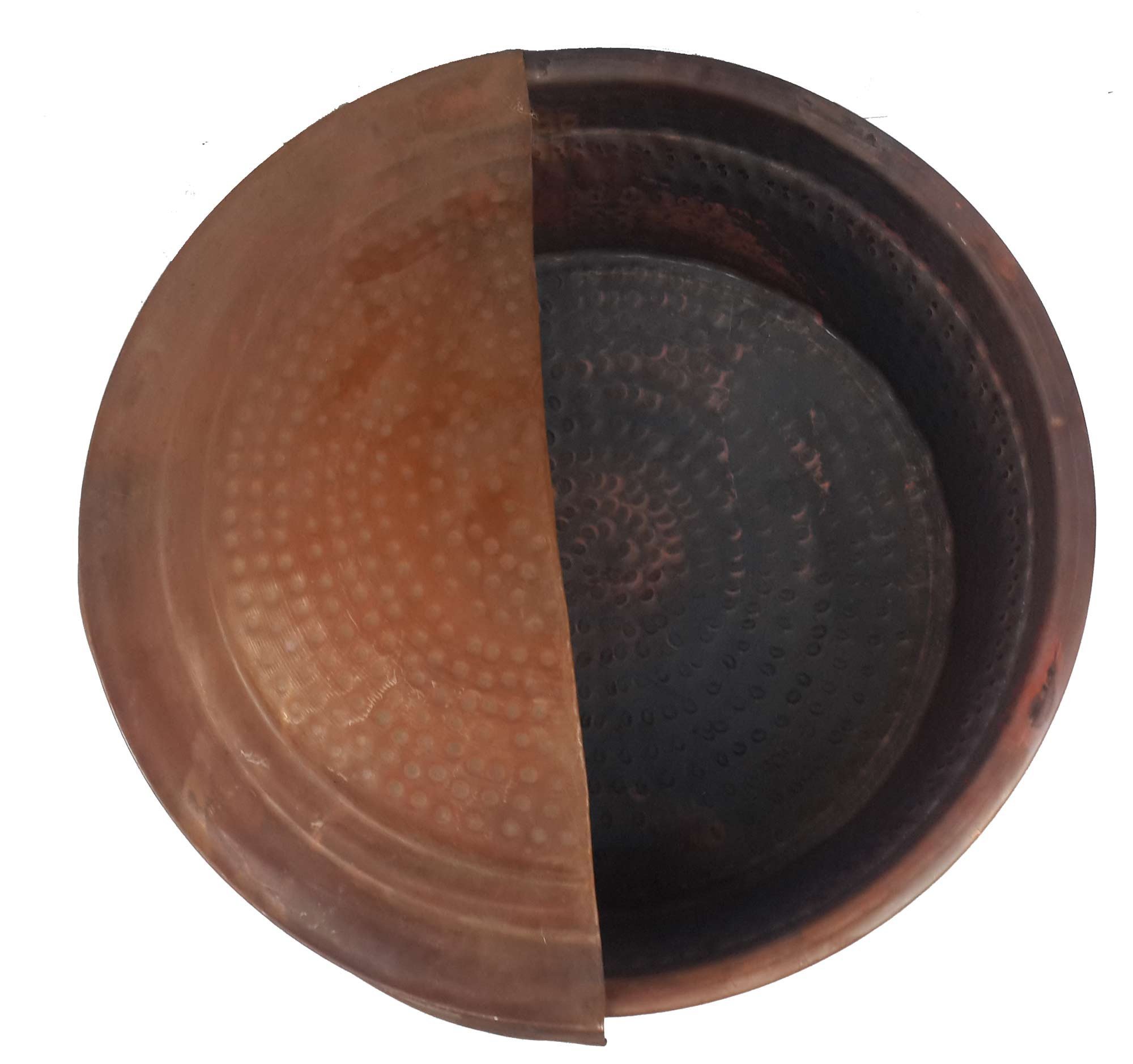 Rustic Matte Copper Foot Rub Spa Beauty Salon Massage Pedicure Bowl + Footrest