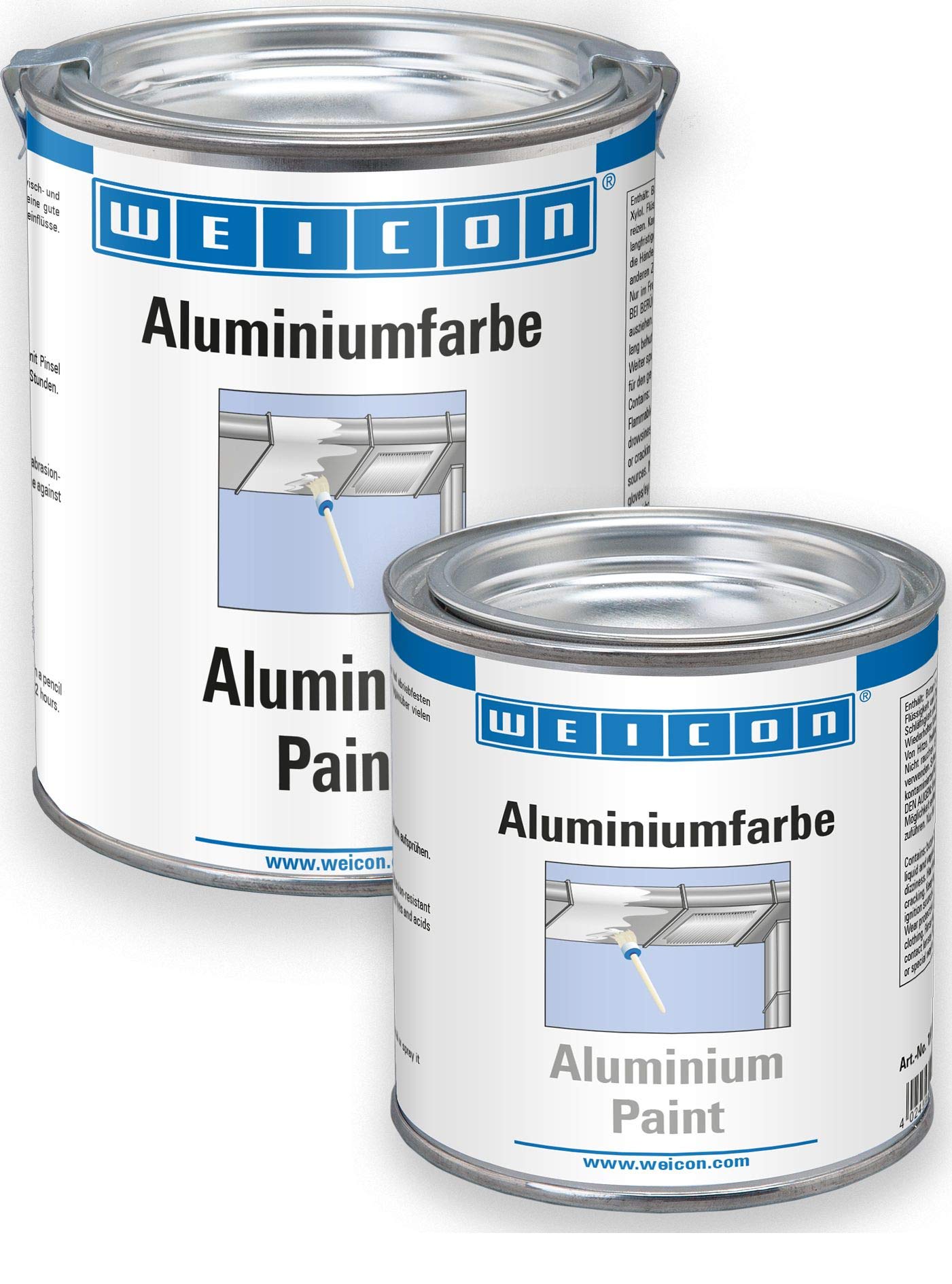 WEICON Aluminiumfarbe 750 ml Rostschutz Korrosionsschutz für Metalloberflächen
