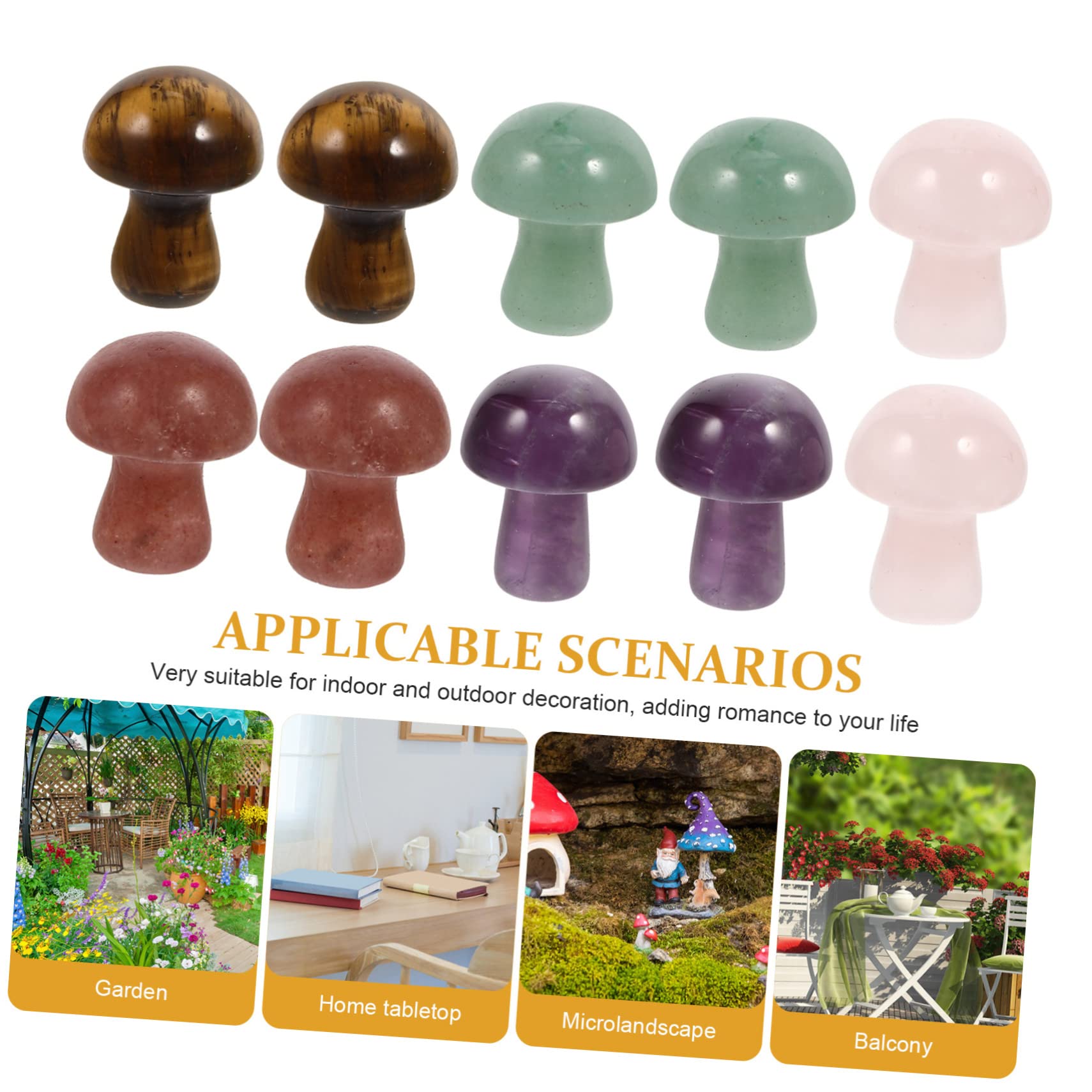 Abaodam 4 Sätze Kristallpilz Ornamente Naturstein Dekorationen Für Pflanztöpfe Märchenhafte Kristall Pilze Für Garten Und Wohnraumgestaltung Zufällige Farbe 10 Stück * 4