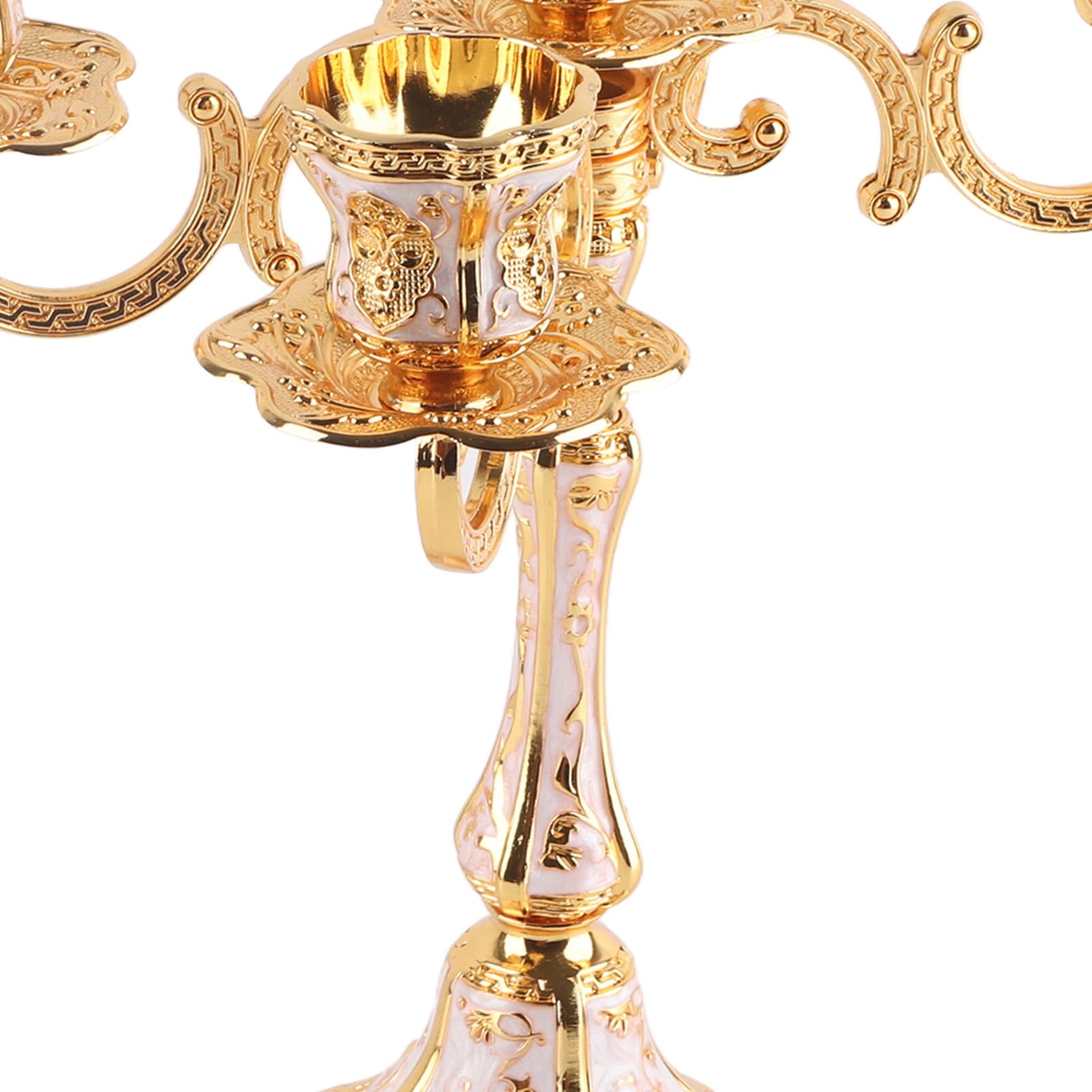 Kerzenhalter, Eleganter Retro-Kerzenleuchter mit Geprägtem Muster für Hochzeit, Heimdekoration, Legierung, 29,8 Unzen