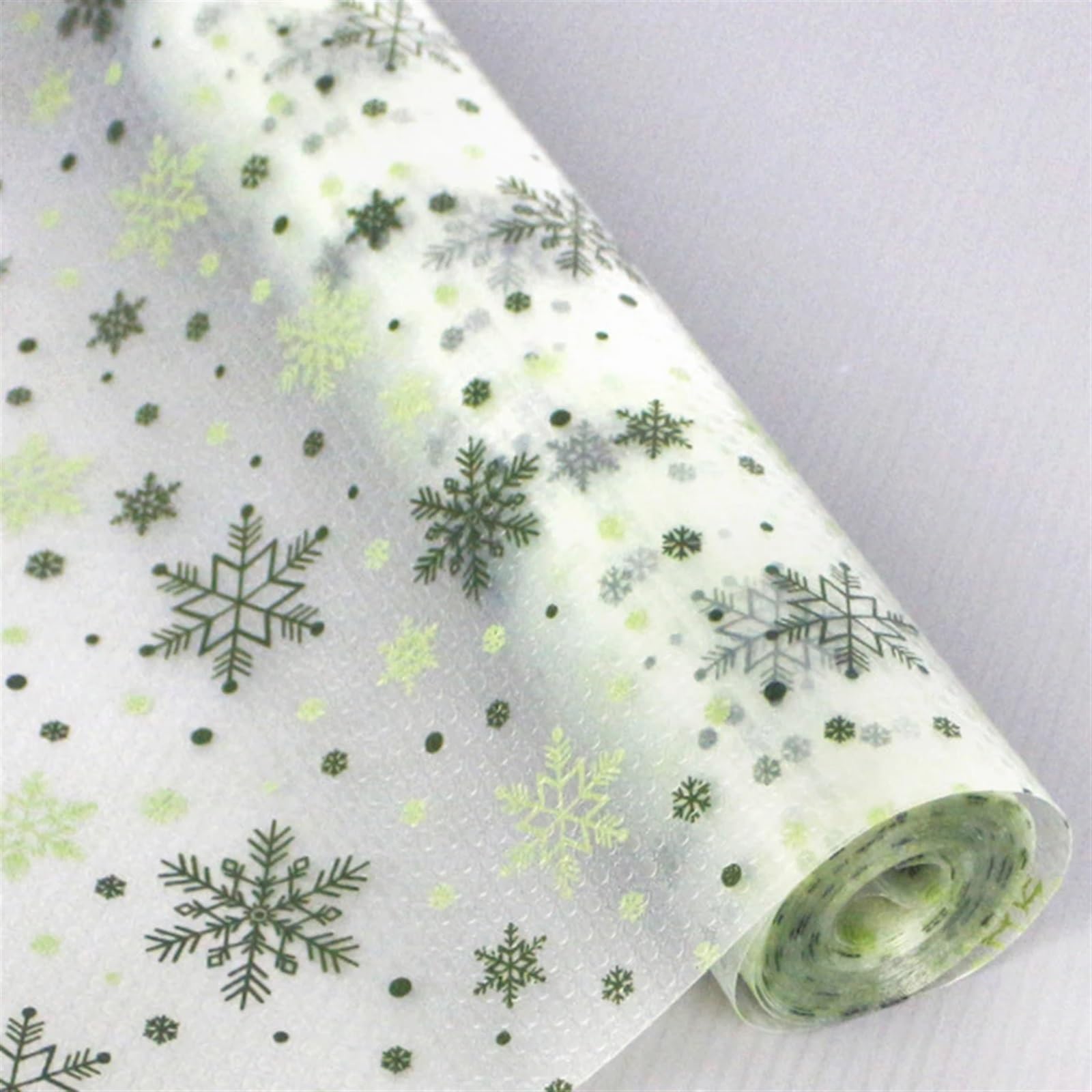 Wykładzina do szuflady kuchennej, mata do półki na szuflady wielokolorowa(Green Snowflake)