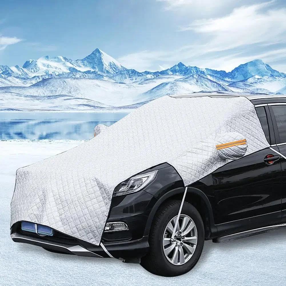 Couverture Pare-Brise Voiture Couverture Universelle Protection Contre Neige Voiture D'extérieur Étanch Poussière Demi-couverture Multifonctionnelle Extérieur Pour Berline SUV Bache Pare-Brise