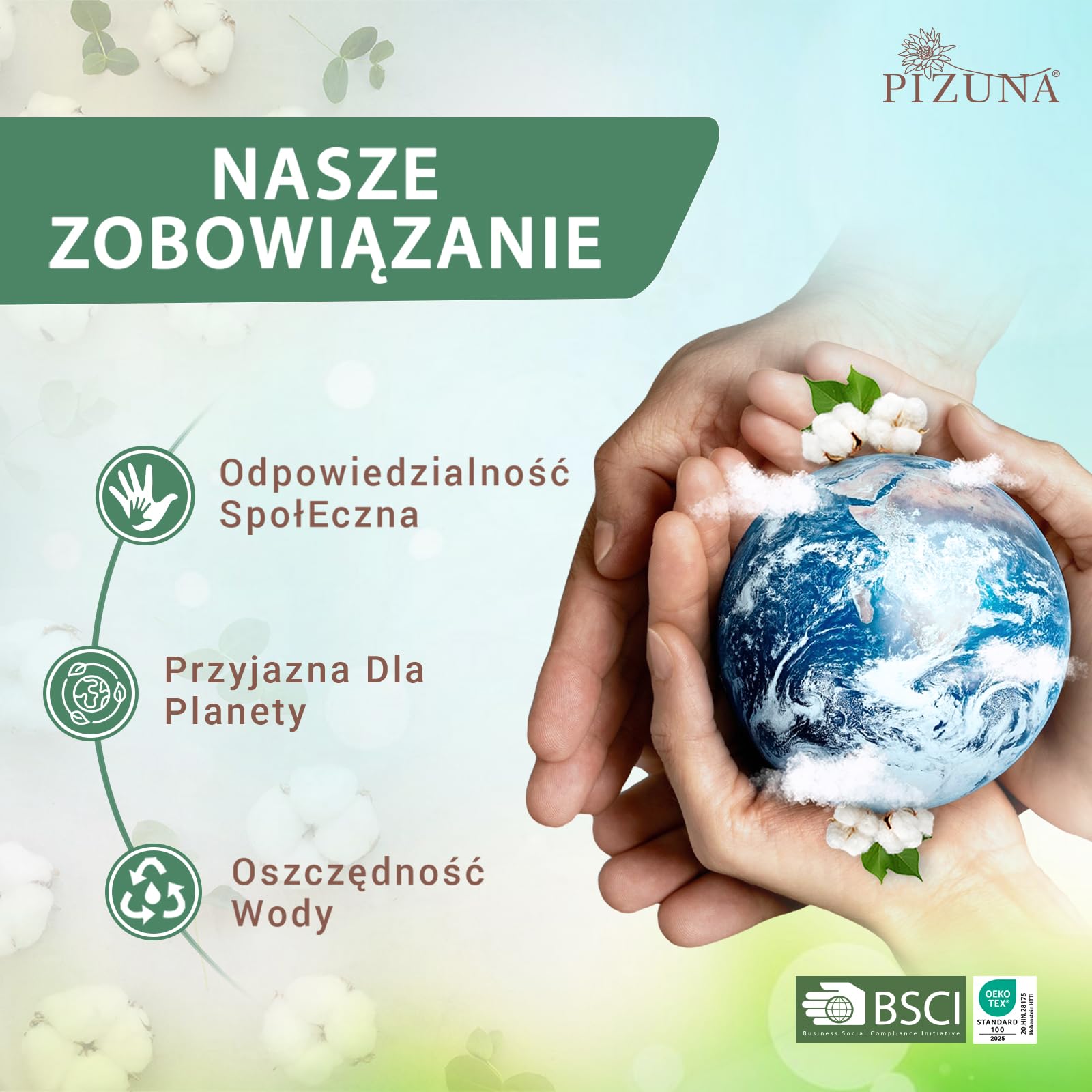 Pizuna 100% Bawełna Poszewka na Kołdrę 140x200 cm kość słoniowa 400-nitkowa