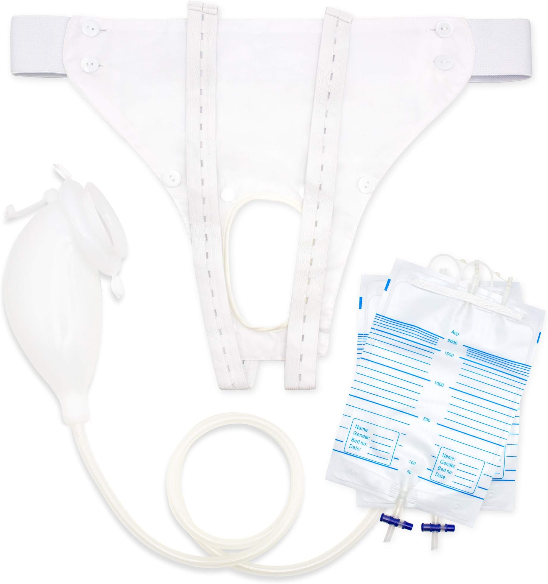Silicone Urine Collector with 2 Urine Catheter Bags for Man