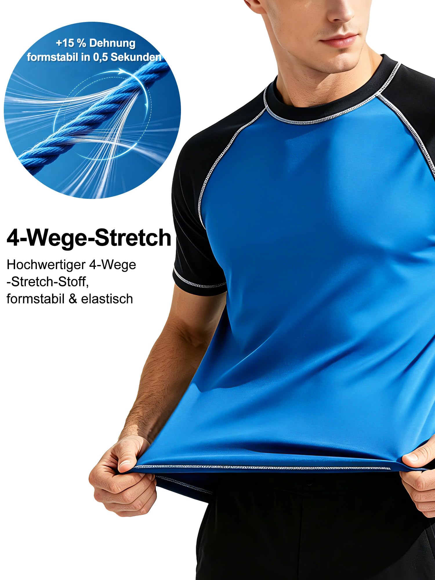 YuKaiChen Rashguard Camiseta de natación para hombre, de secado rápido, transpirable, de manga corta, para deportes acuáticos