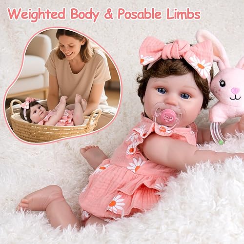 Miniatura 20 de Aori Muñecas realistas de bebé recién nacido, muñeca de bebé recién nacida realista de 20 pulgadas con cuerpo ponderado para acurrucarse