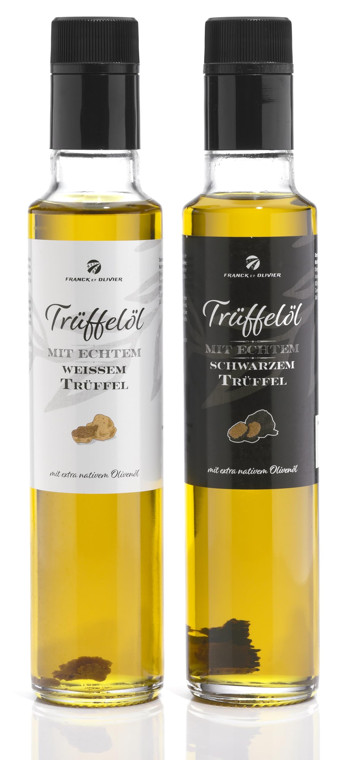 Gourmet - Juego de aceite de trufa (2 unidades de 250 ml) con trufas blancas y negras auténticas de aceite de oliva virgen para salsas y refinar platos, apto para alimentos veganos y sin gluten