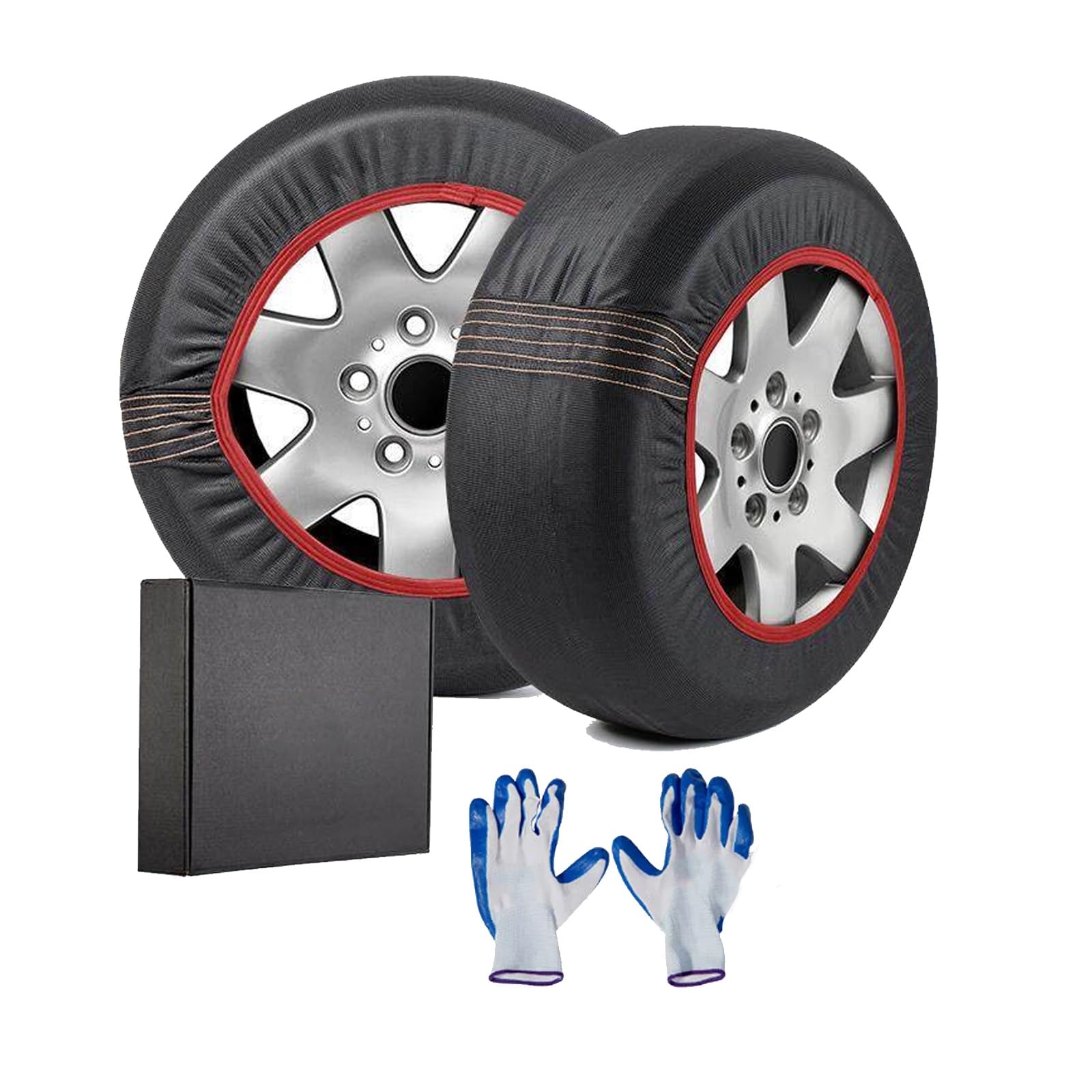 Tire Snow Socks,Tire Socks,Snow Sockfor Tires, For Light Truck, Suv, Cars, Pickups,Winter Travel Accessory Emergency Kit (2pcs),Fit Tire Width 185-295mm(255/75R16)