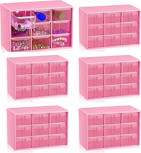 Miniatura 19 de Organizador de cajones pequeños para escritorio, 7.1 x 3.8 x 4.6 pulgadas, mini organizador de cajones de escritorio con 6 cajones transparentes,