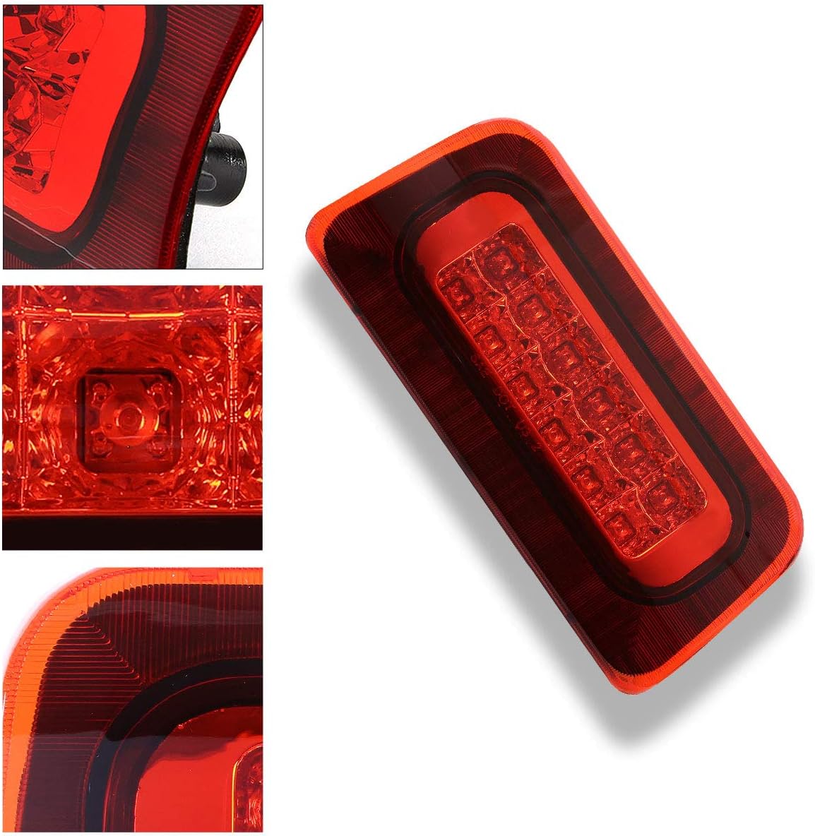 PM PERFORMOTOR Compatible with Chevy S10/GMC Sonoma 94-03 2-Rows LED Third 3RD Tail Brake Light Rear Stop Lamp Red