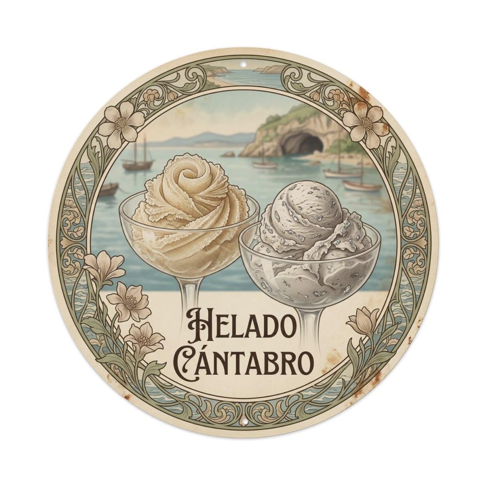 Cantabria Gelato Ice Cream Cuisine Culture Metal Tin Sign