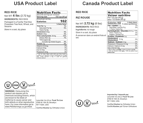 Miniatura 3 de Food to Live Arroz rojo, 6 libras, arroz integral de grano largo, sabor a nuez, textura suave, antiadherente, vegano. Buena fuente de proteínas y