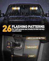 Vista 4 de HLauto 2002L Luces estroboscópicas de emergencia para salpicadero: luces de seguridad ámbar, luces de advertencia intermitentes para parabrisas