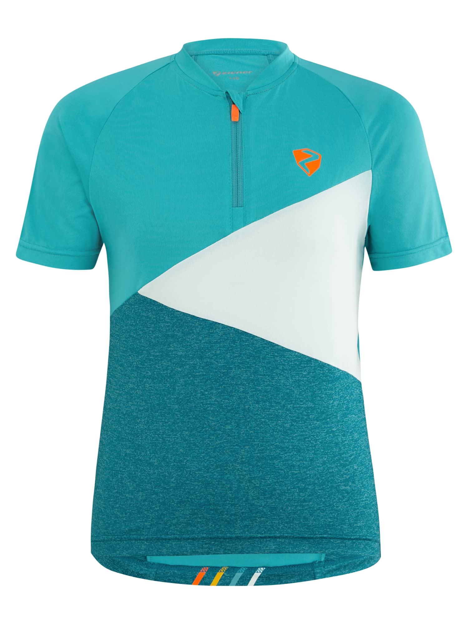 Ziener Nacis Maglia da Ciclismo per Mountain Bike, Bici da Corsa, Traspirante, ad Asciugatura Rapida, Elastica, a Maniche Corte Unisex - Bambini e Ragazzi