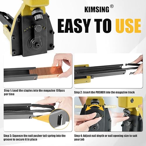 Miniatura 9 de HB3518 Grapadora manual de cierre de cartón, corona de calibre 16 de 1-3/8 pulgadas, grapas de cartón de 3/4 pulgadas de longitud, grapadora de