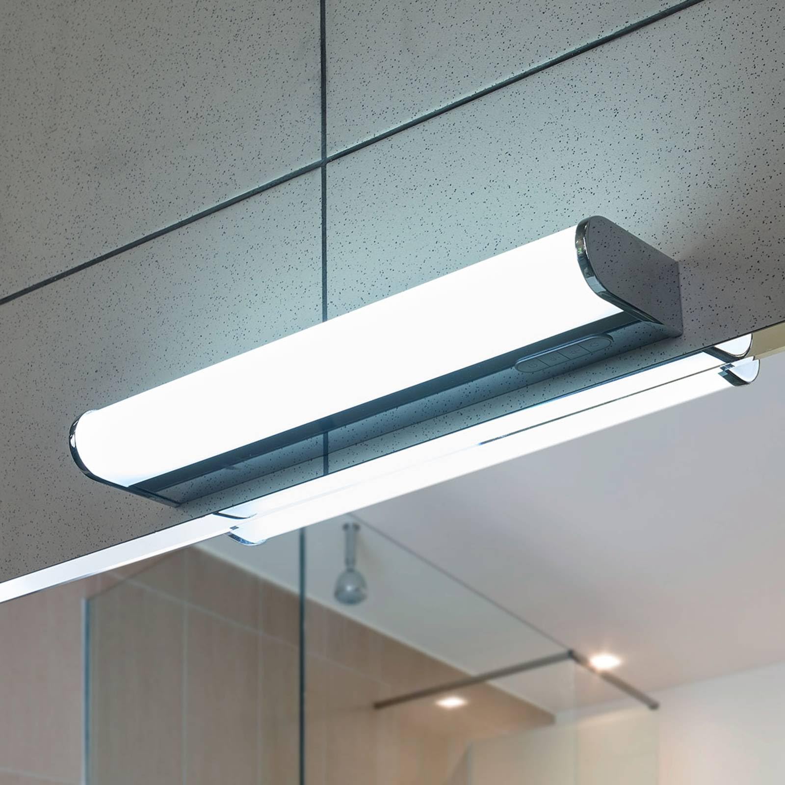 Lindby LED Wandleuchte, Wandlampe Bad Jesko dimmbar (spritzwassergeschützt (Modern) in Chrom (1 flammig) - Wandleuchten Spiegelleuchte Badezimmer Wandbeleuchtung Badezimmerleuchte