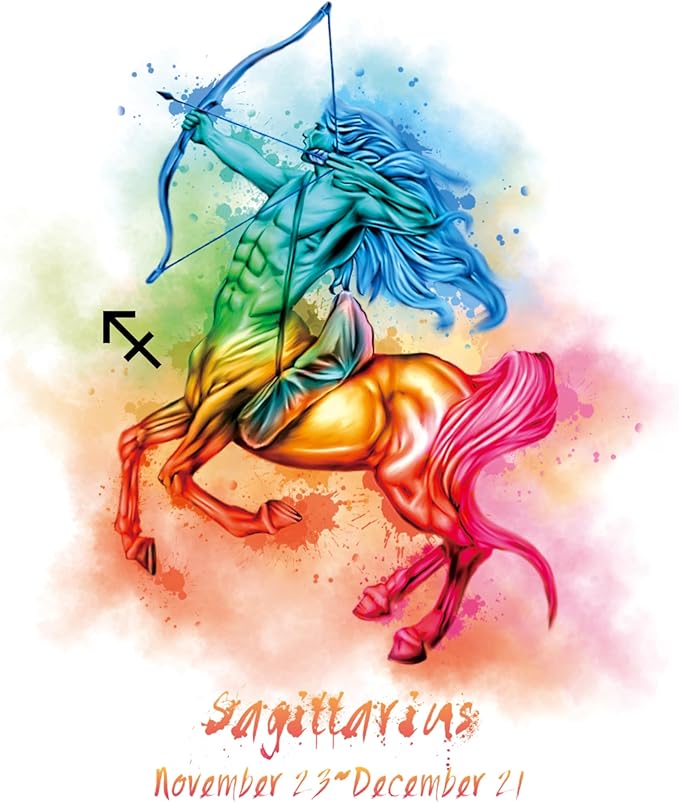 H+CO Inspired Sagittarius Zodiac Sign – The Archer, Colorful Artwork, Ideal Poster wall Art Décor for Home, Office, Bedroom, Kitchen, Children room, and Games Room Unframed 8 x 10 Inch