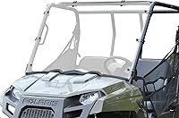 SuperATV Scratch-Resistant Full Windshield for Polaris Ranger 400/500/800 Midsize - 1/4" Polycarbonate 250x Stronger Than Glass, Easy Install