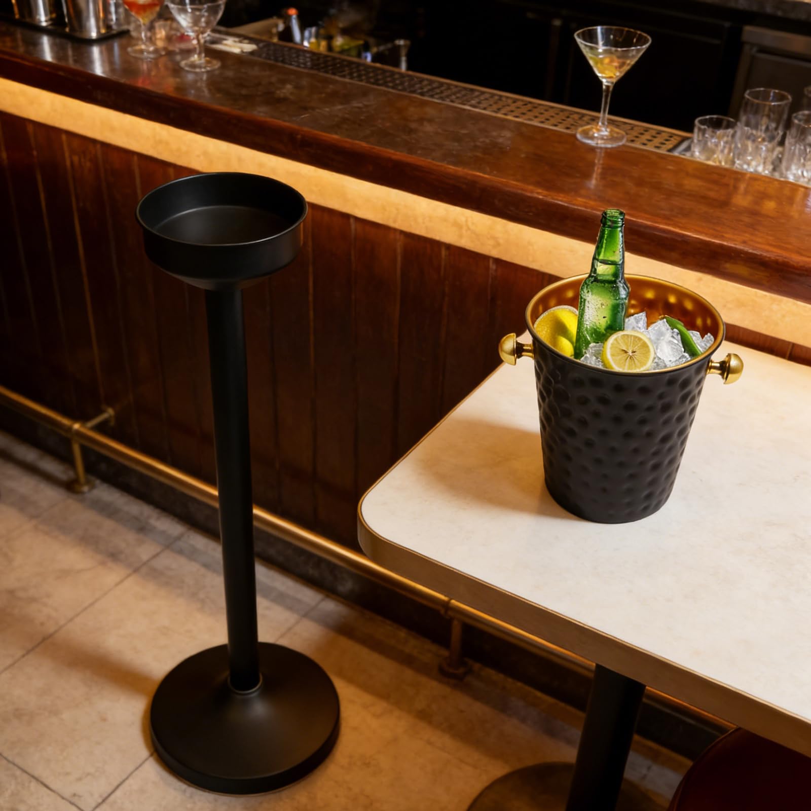 Cubitera de champán con soporte de acero inoxidable para vino, vino