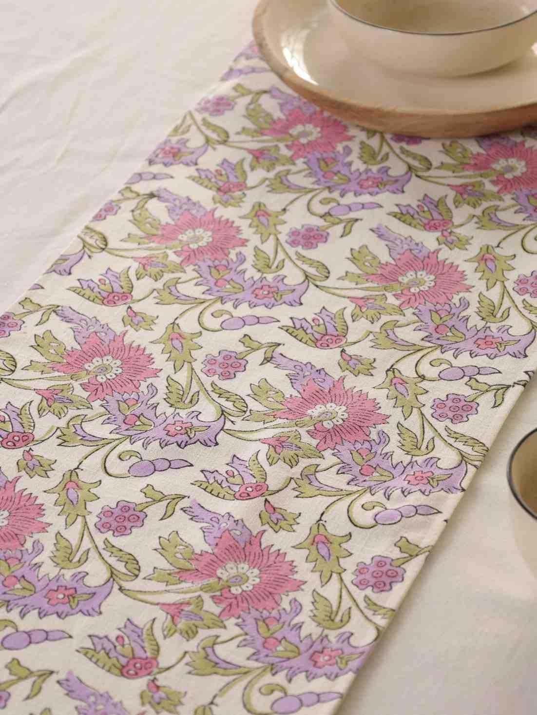 ABSTARCT India Cotton Table Runner for Dinng Table ,Center Table (P12, 4 Seater)