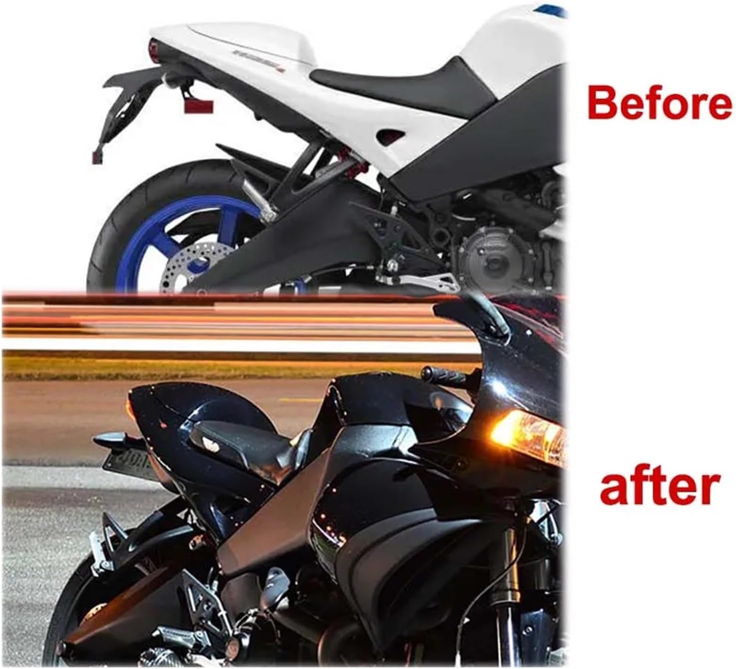 Rear Tail Tidy License Plate Mount Holder Frame with LED Light Fender Compatible with Buell 1125 R 1125 CR 2008-2011