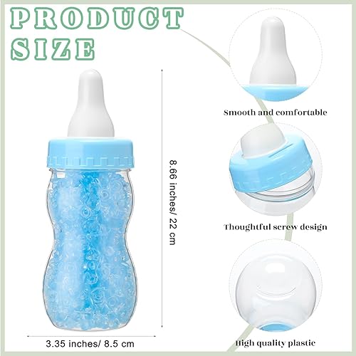 Miniatura 3 de Roowest 512 piezas de juegos de baby shower Adivina cuántos chupetes letrero, 100 pequeños juegos de adivinanzas, 10 lápices HB, botella de leche de