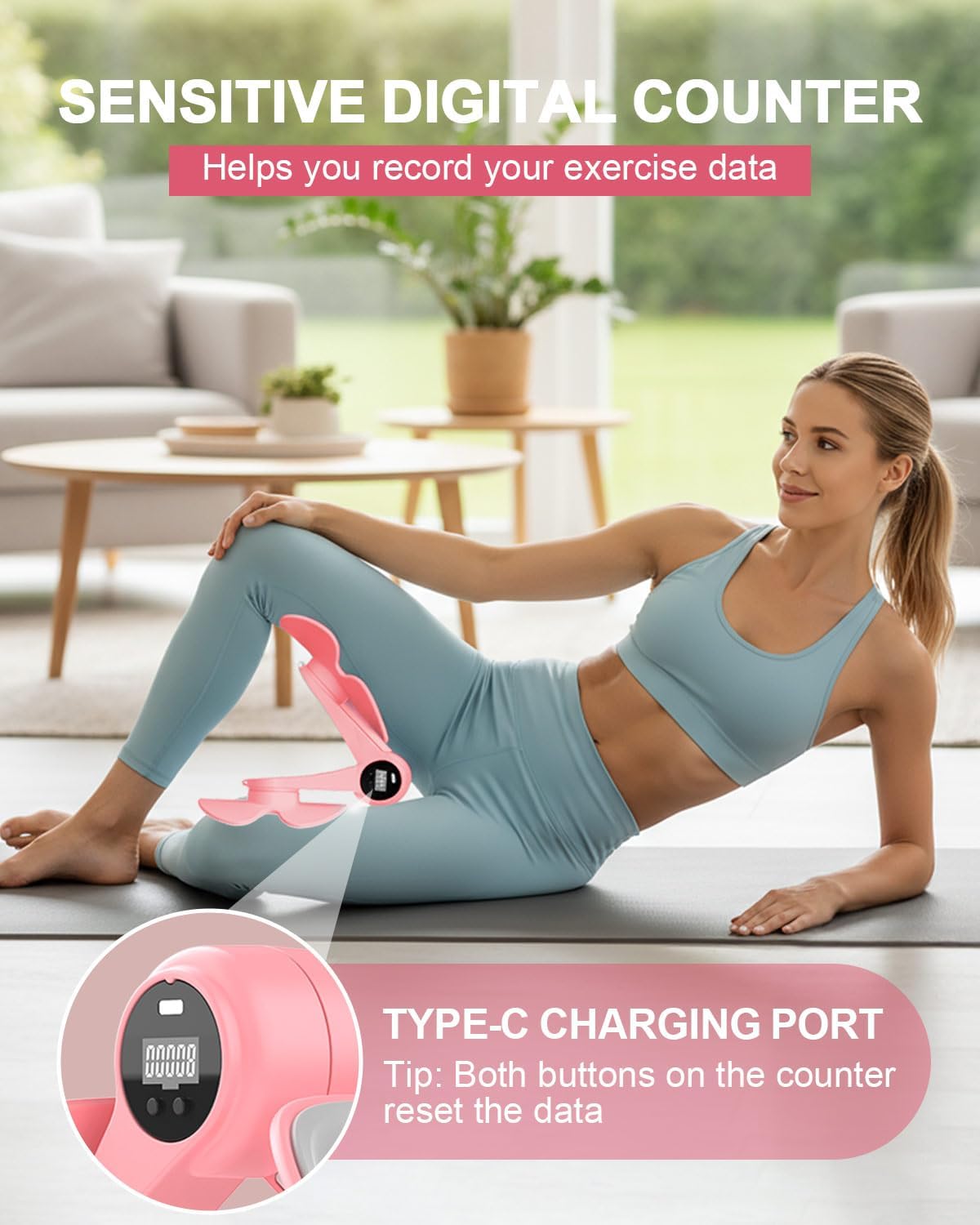 Thigh Trainer for Women, Inner Thigh Exerciser & Pelvic Floor Muscle Trainer Devices, Home Gym Pelvic Strengthening Workout Equipment, Hip Trainer Kegel Exerciser for Thigh Toning