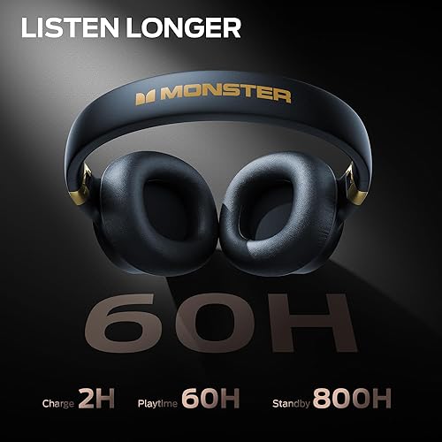Miniatura 4 de Monster Persona SE ANC Auriculares con cancelación activa de ruido, auriculares Bluetooth sobre la oreja, tiempo de reproducción de 60 horas, audio