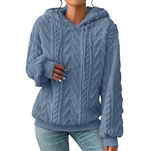 Sherpa Hoodies for Women Fleece Cable Knit Hoodies Fall Winter