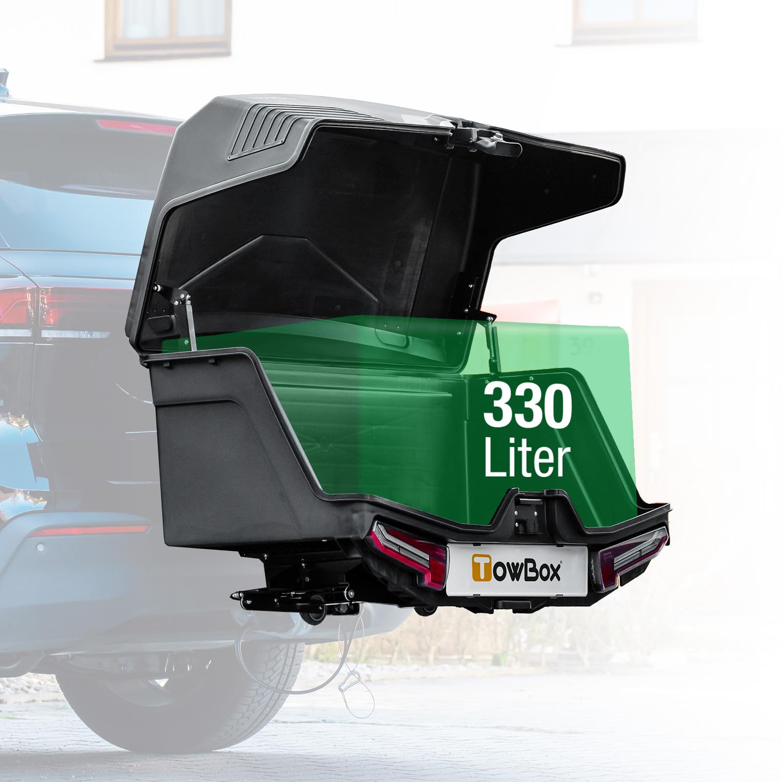 V5 Swing S – 330 L schwenkbare Heckbox bis 1,52 m Türbreite für die Anhängerkupplung | Maximaler Stauraum ohne Dachträger: abschließbar, aerodynamisch – ideal für Reisen, Outdoor & Alltag