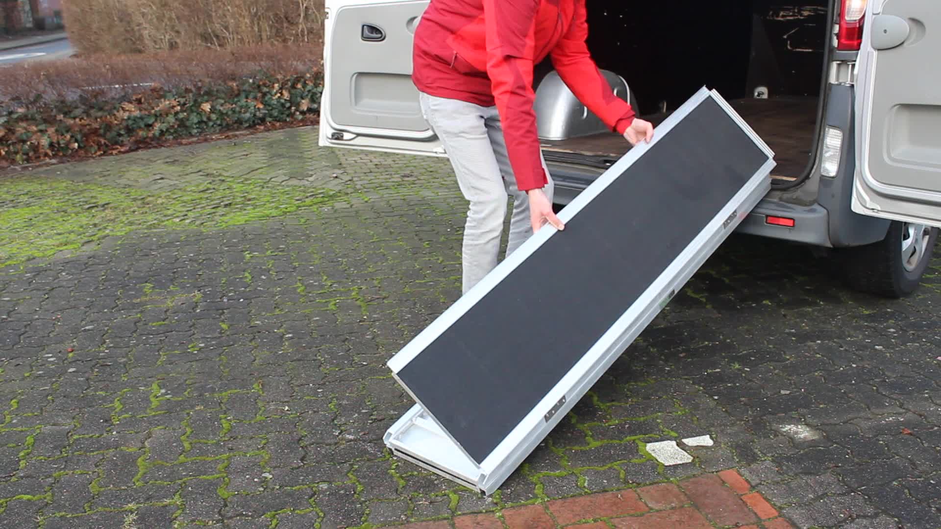 DREIBREIT by TRUTZHOLM 3-Fach Auffahrrampe klappbar 175cm Tragkraft 1020kg Alu grau schwarz beschichtet Verladerampe Rampe – Bild 8