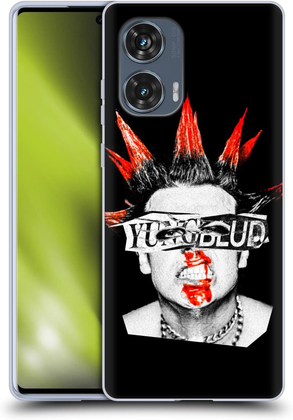 Head Case Designs Officially Licensed Yungblud Face Graphics Soft Gel Case Compatible with Motorola Edge 50 Fusion