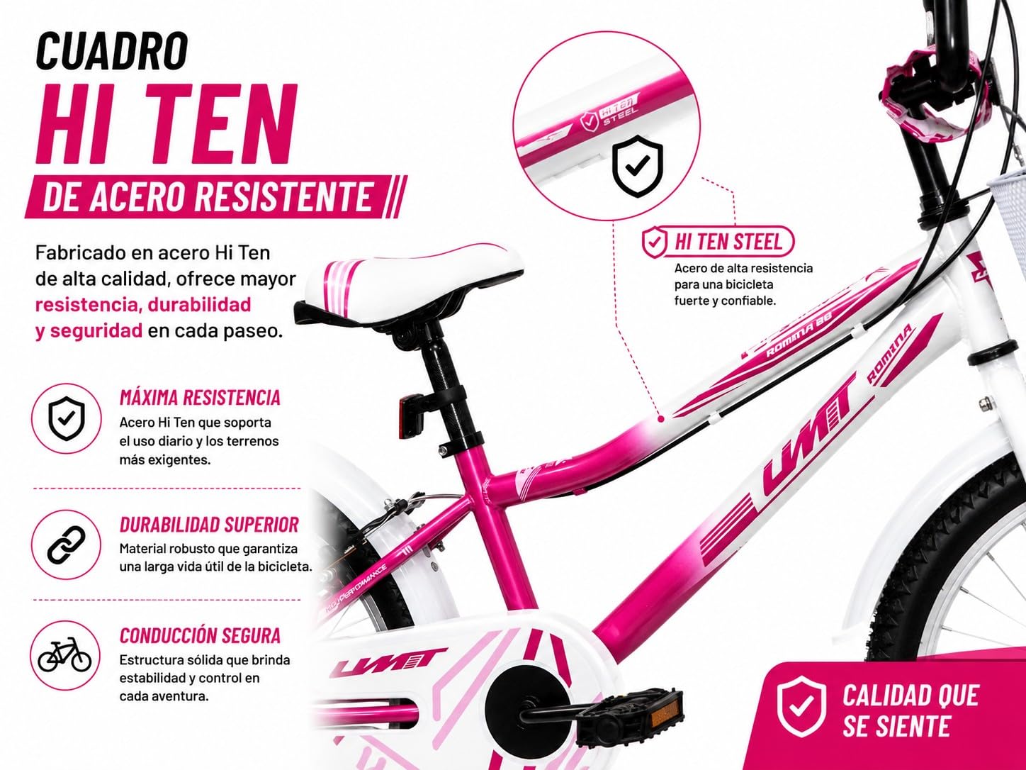 Bicicleta 20 Pulgadas niña | Bicicleta niña 6-9 años + Frenos V-Break + Estabilizadores + Cuadro Acero | Segura y Resistente