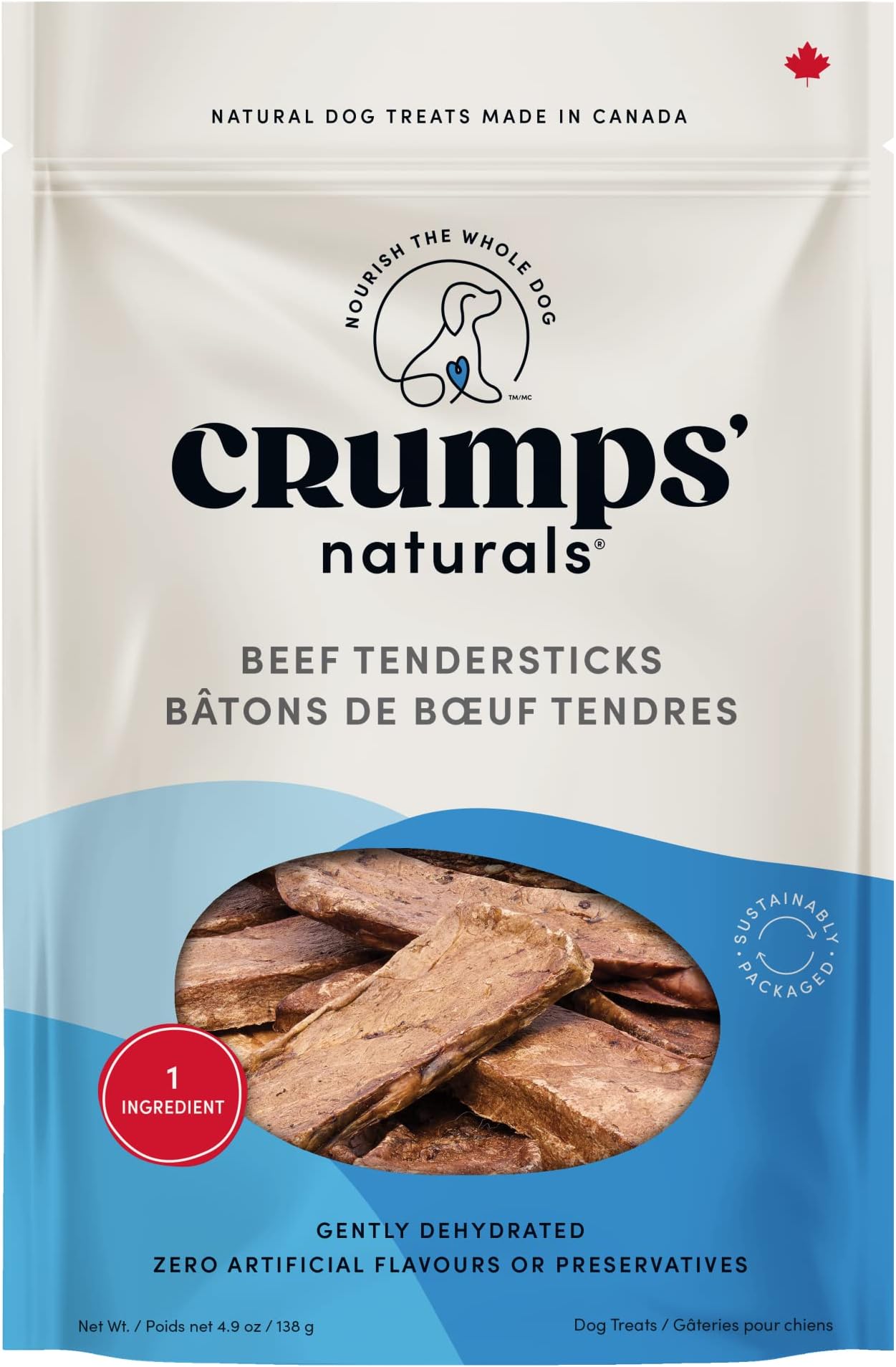 Crumps' Naturals Beef Tender Sticks For Pets, 4.9 Oz/138G (Product Packaging may vary)