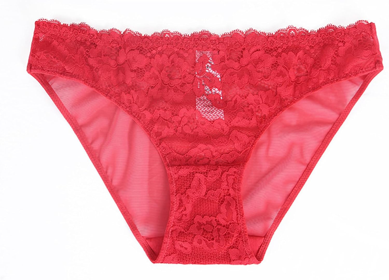 DGHM-JLMY Ladies Transparent Mesh Flower Briefs Embroidery Lace Bikini Soft Stretch Sexy Underwear Flower Lace Panties