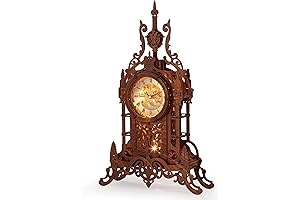 DIY Clock Kit with 3D Wood Puzzle and LED Lighting