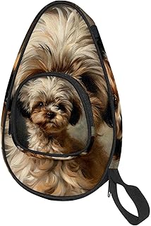 VAPOKF Funda para raqueta de tenis de mesa, color marrón, bolsa para raqueta de tenis de mesa, bolsa de pala con bolsa para 4-5 pelotas