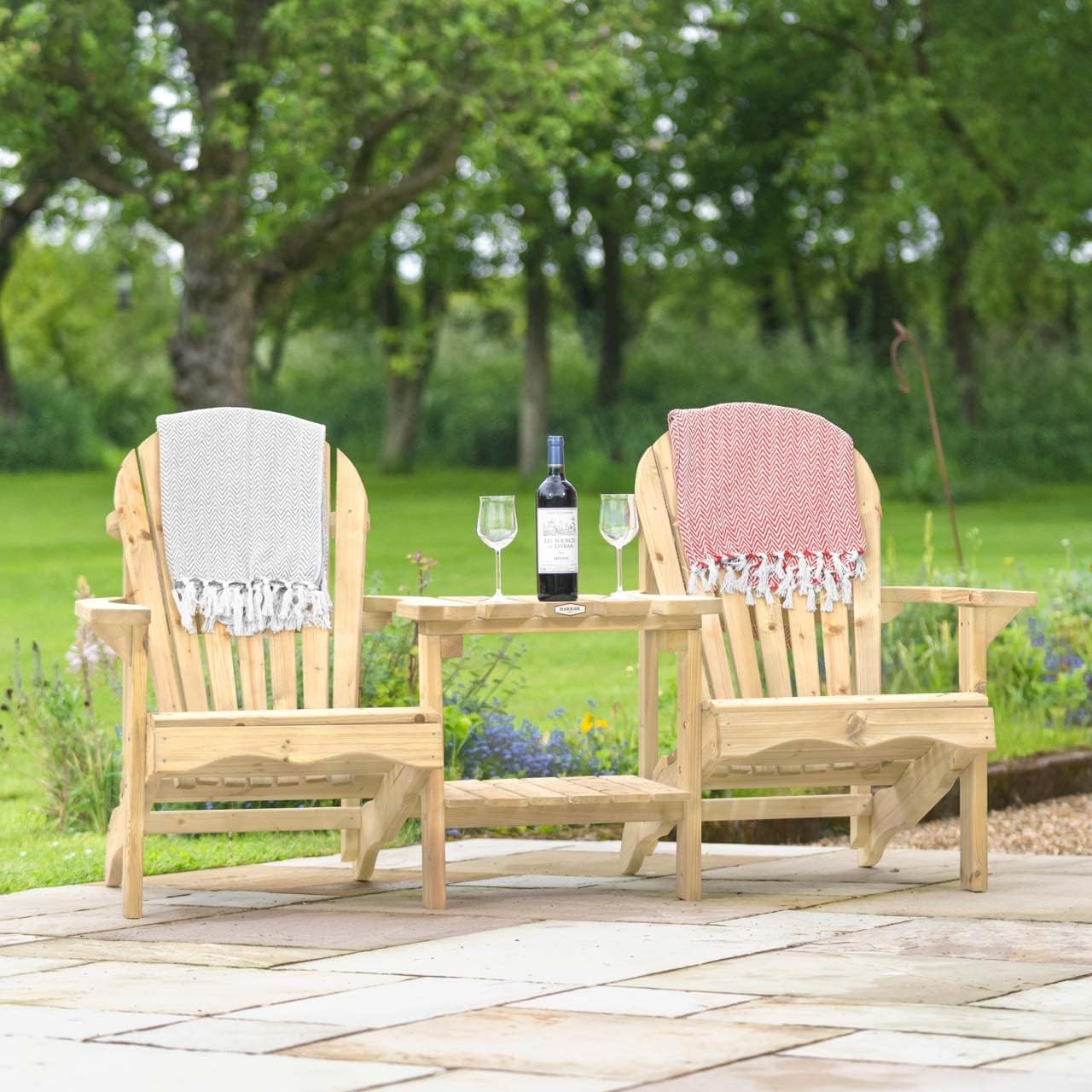 Harrier Wooden Relax/Adirondack Chair - Single/Double | Luxury Garden Furniture (Double)